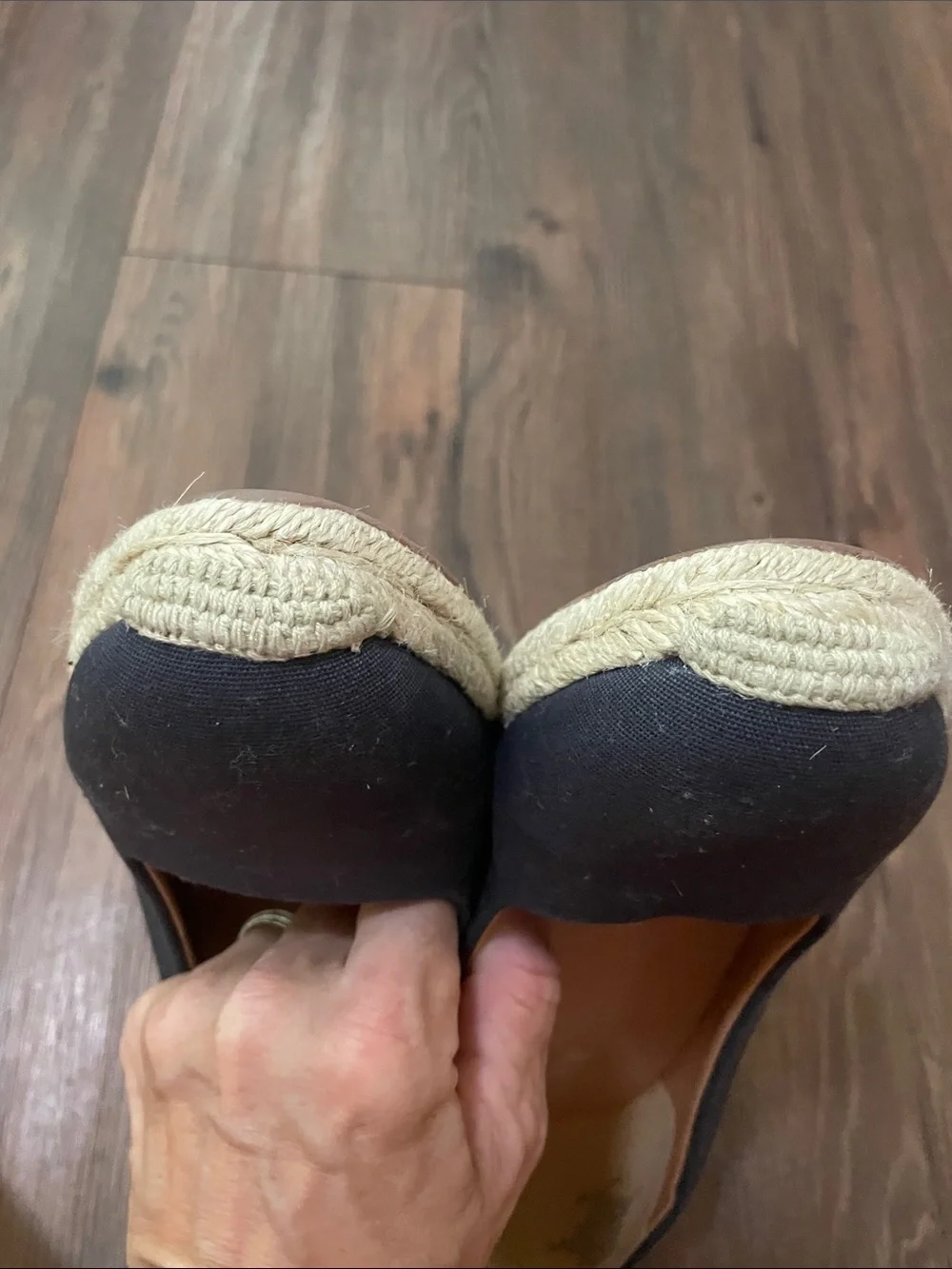 J.CREW Factory navy blue Canvas espadrille wedges,Sz.9,5!NEW